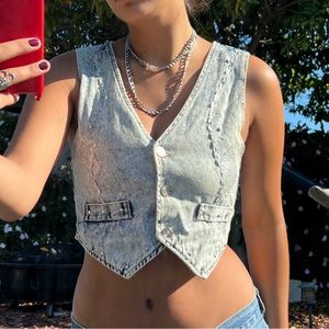 Denim 90s cropped vest